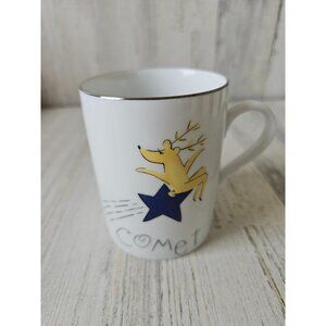 Pottery Barn comet star reindeer mug cup Xmas decor deer